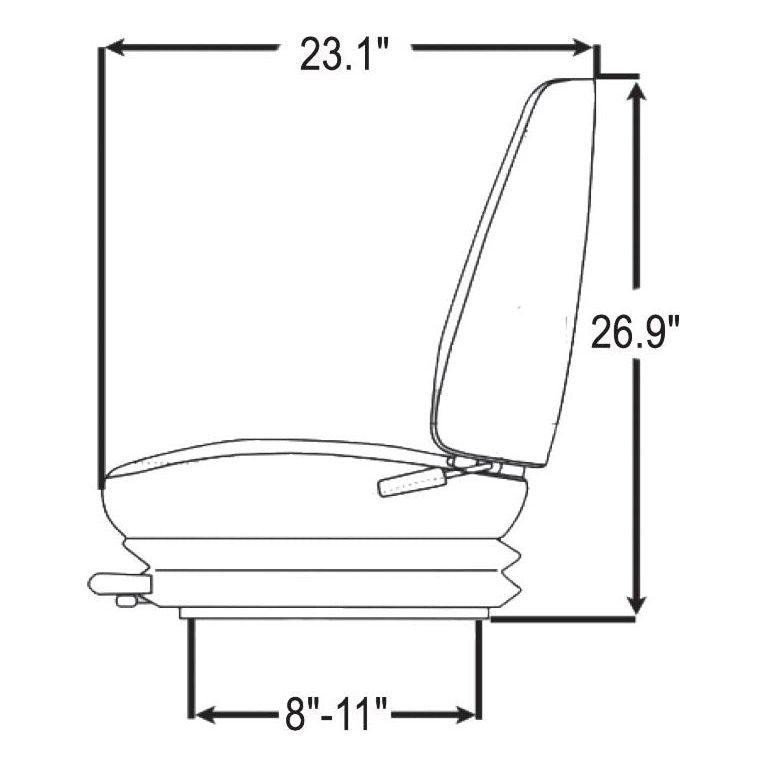 Excavator / Compactor / Loader Seat w/ Mechanical Suspension