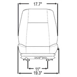 Excavator / Compactor / Loader Seat w/ Mechanical Suspension