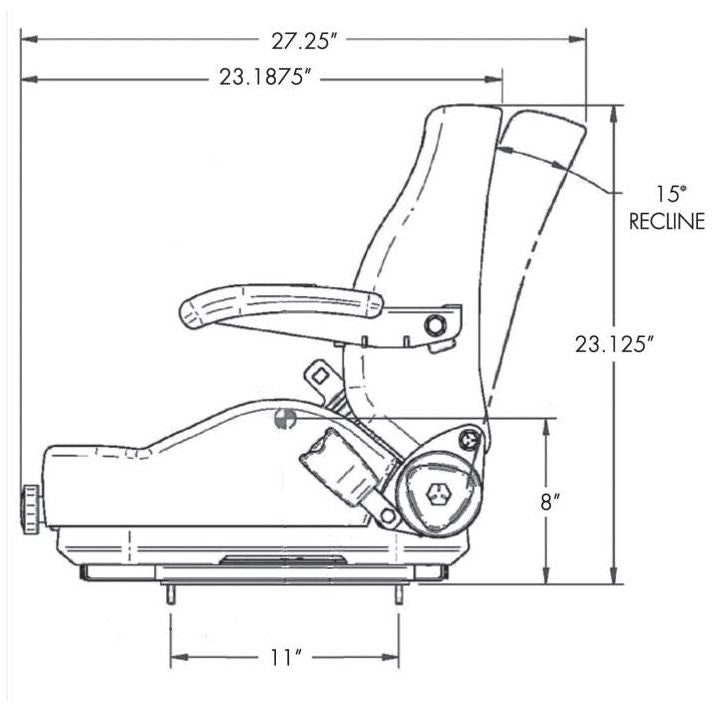 Zero Turn Mower Forklift Skid Loader Seat w/ Suspension