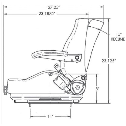 Zero Turn Mower Forklift Skid Loader Seat w/ Suspension