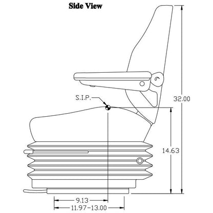 Scrapper / Excavator / Dump Truck / Dozer Seat w/ Suspension