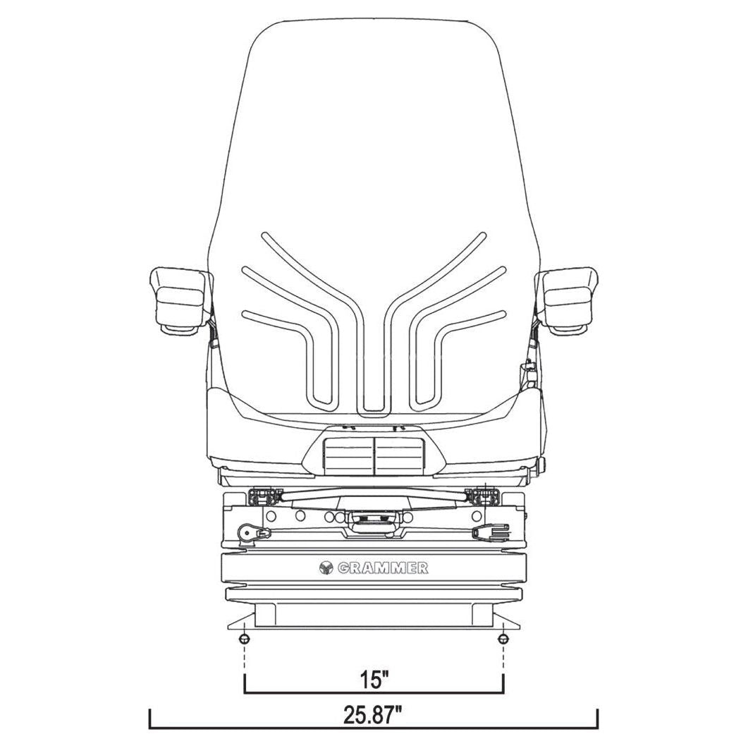 24v Excavator / Dump Truck / Tractor Seat w/ Air Suspension