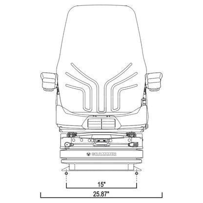 24v Excavator / Dump Truck / Tractor Seat w/ Air Suspension