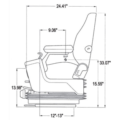 Excavator/ Dozer / Compactor / Loader Seat w/ Suspension / Pods