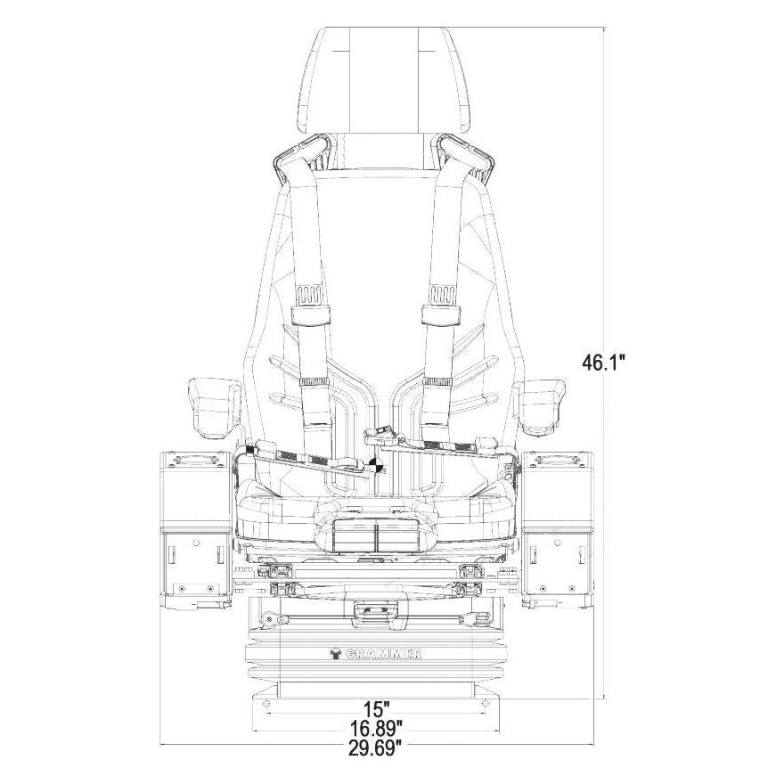 24v Heavy Duty Backhoe / Excavator / Loader Seat w/ Air Suspension