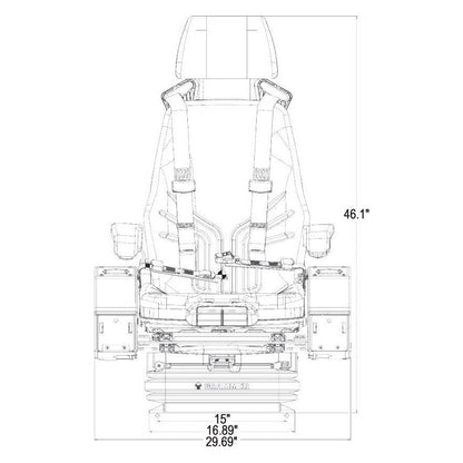 24v Heavy Duty Backhoe / Excavator / Loader Seat w/ Air Suspension