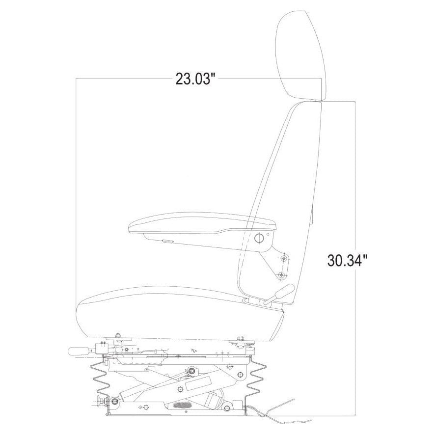 12v Air Suspension High Back Seat w/ Armrest by KAB