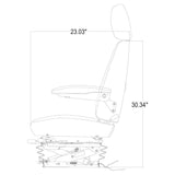 12v Grader / Paver / Loader / Excavator Seat w/ Air Suspension