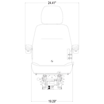 Mechanical Suspension High Back Seat w/ Armrest by KAB