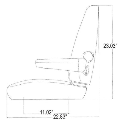 Mid Back Tractor Seat Assembly