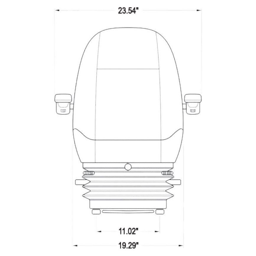 12v Heavy Duty Dozer / Compactor / Loader Seat w/ Air Suspension