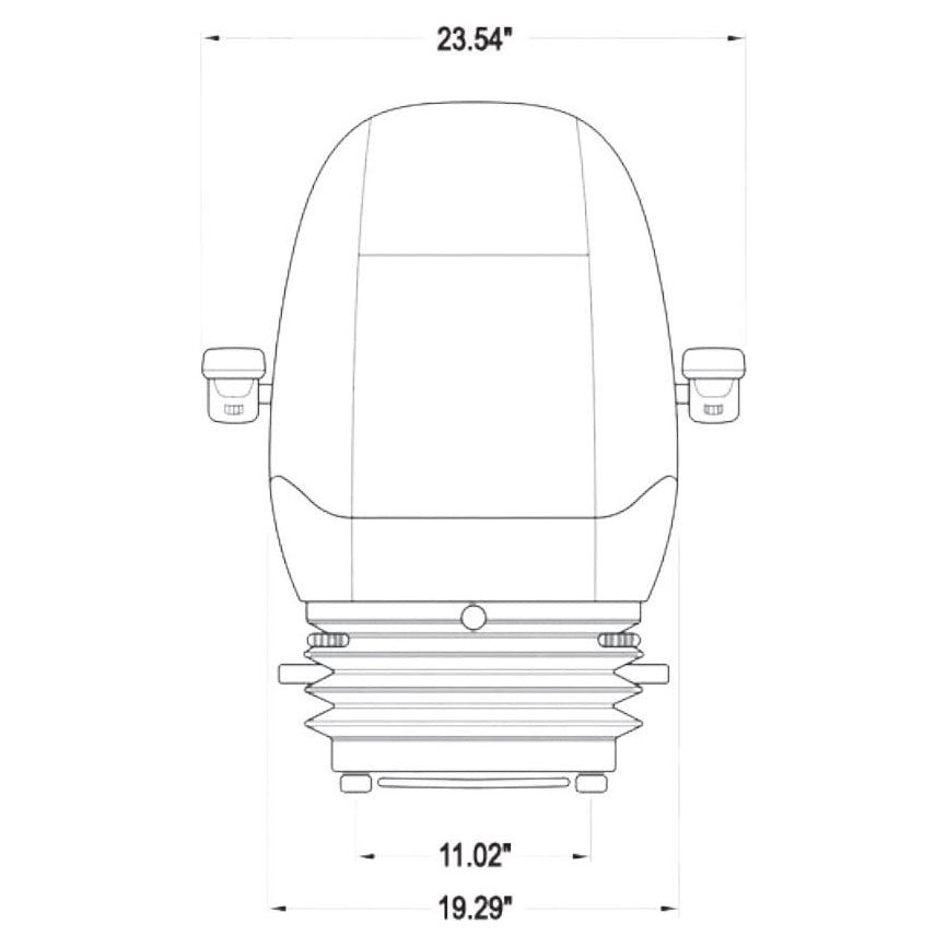 Heavy Duty Dozer / Compactor / Loader Seat w/ Suspension