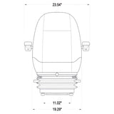 Heavy Duty Dozer / Compactor / Loader Seat w/ Suspension
