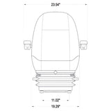 12v Heavy Duty Dozer / Compactor / Loader Seat w/ Air Suspension