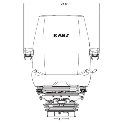 Excavator / Compactor / Loader Seat w/ Mechanical Suspension