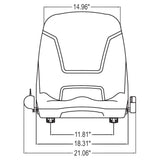 High Back Seat Assembly for Excavator / Tractor