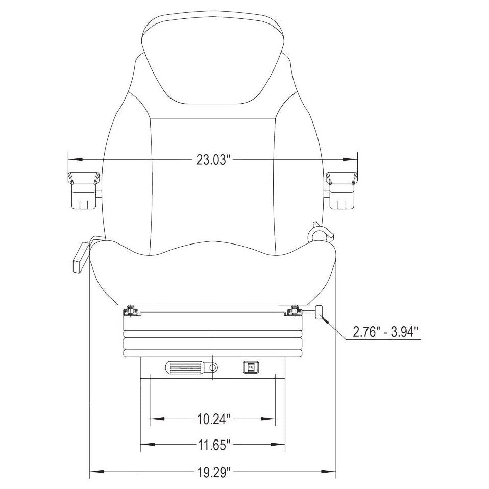 Mechanical Suspension Seat w/ Armrest