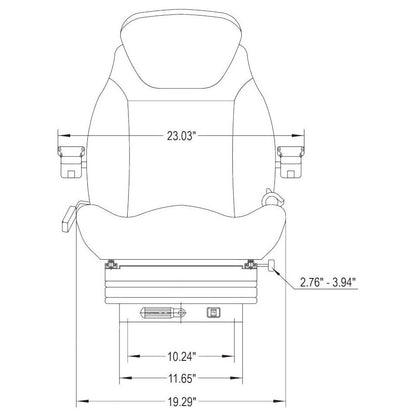 Mechanical Suspension Seat w/ Armrest