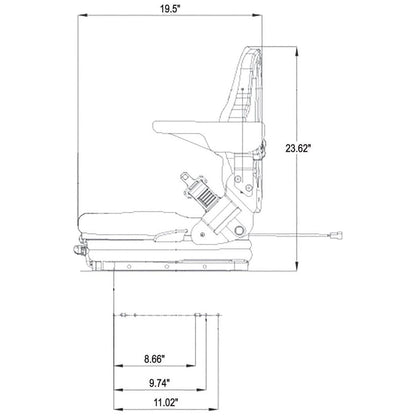 12v Skid Loader Compact Tractor Seat by Pilot