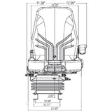 12v Air Suspension Seat for John Deere Harvester / Combine / Windrower