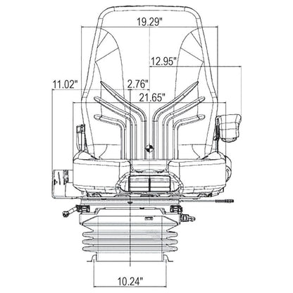 12v Air Suspension Seat for John Deere Harvester / Combine / Windrower