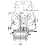 12v Air Suspension Seat for John Deere Harvester / Combine / Windrower
