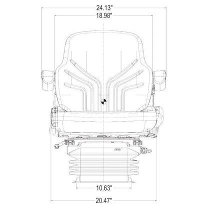 12v Tractor Seat for John Deere w/ Air Suspension