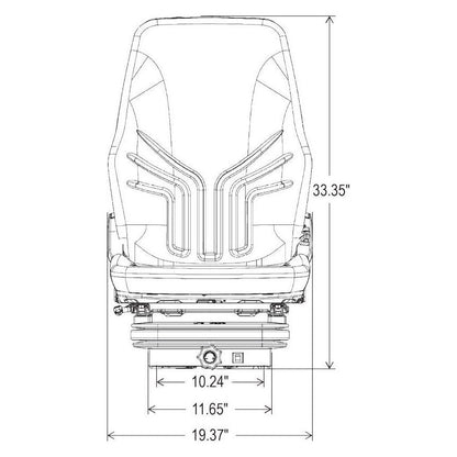 Mini Hoe Excavator / Telehandler / Tractor / Train Seat w/ Suspension