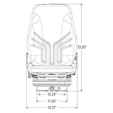 Mini Hoe Excavator / Telehandler / Tractor / Train Seat w/ Suspension