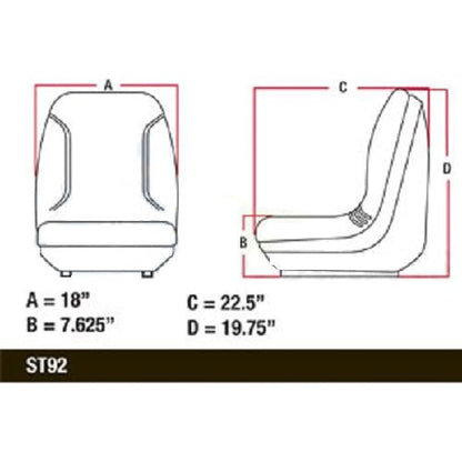 Skid Loader Tractor Seat w/ Slide Track