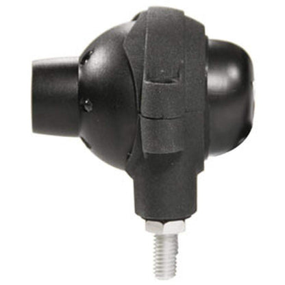 Black, compact ball swivel observation camera with adjustable mount and infrared LEDs for night vision.