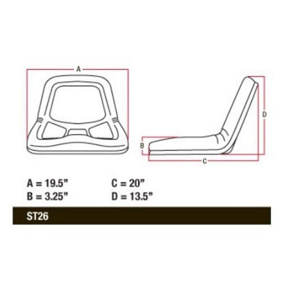 John Deere / Kubota Compact Tractor Flip Style Seat w/ Hinge