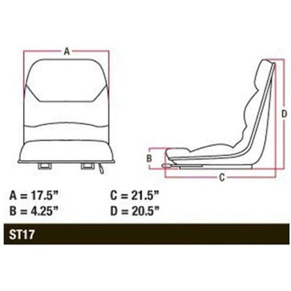 Compact Garden Tractor Lawn Mower Skid Steer Loader Forklift Seat w / Slides