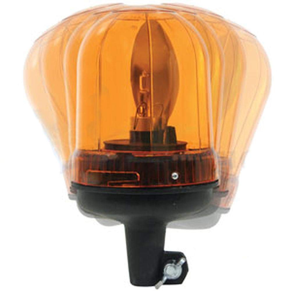 Rotating Warning Beacon Flasher Blinker Pipe Mount w/ Flexible Rubber Base