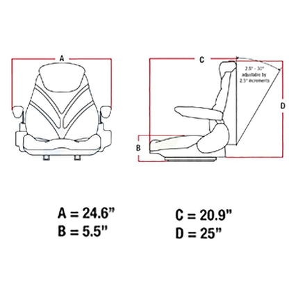 Skid Steer Loader Forklift Backhoe Dozer Seat