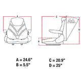 Compact Tractor Lawn Mower Skid Steer Loader Forklift Backhoe Dozer Seat