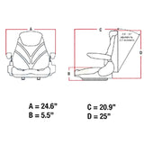 Compact Tractor Lawn Mower Skid Steer Loader Forklift Backhoe Dozer Seat