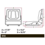 Forklift Skid Steer Loader Compact Tractor Lawn Mower Seat w/ Slides