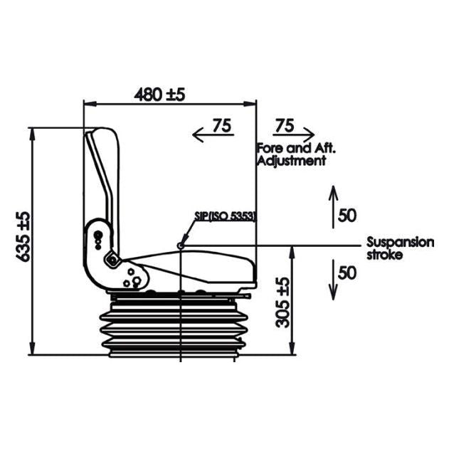 Forklift Skid Steer Loader Compact Tractor Lawn Mower Seat w/ Suspension