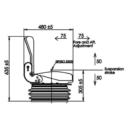 Forklift Skid Steer Loader Compact Tractor Lawn Mower Seat w/ Suspension