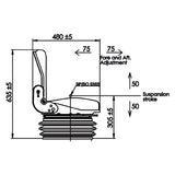 Forklift Skid Steer Loader Compact Tractor Lawn Mower Seat w/ Suspension