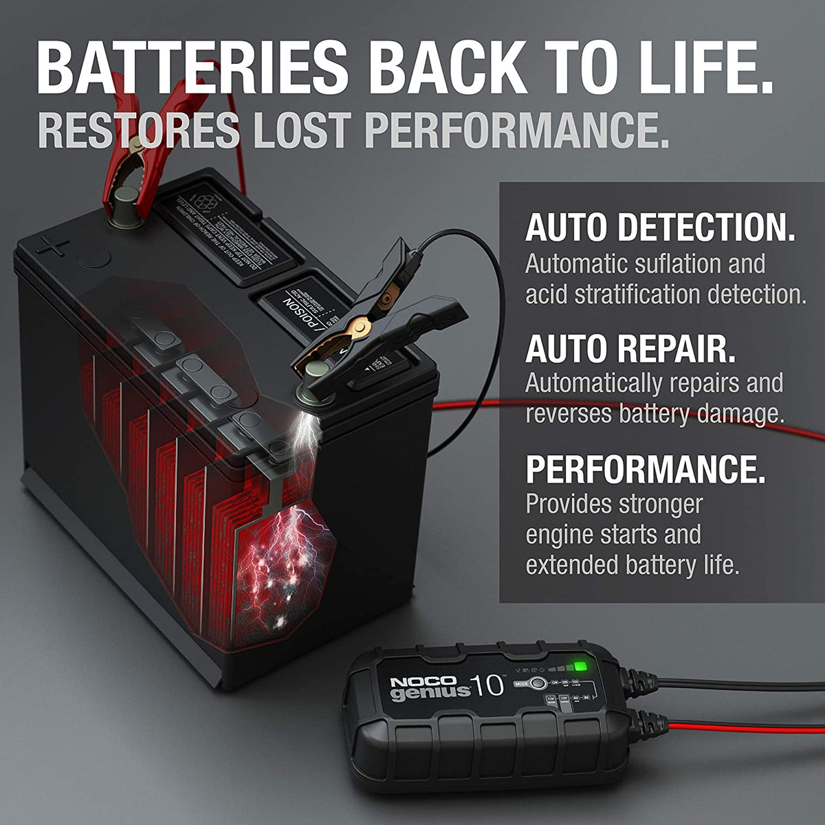 10 Amp (6v -12v) Vehicle Tractor ATV / UTV Battery Charger GENIUS10