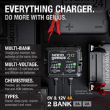 4 Amp 2-Bank (6v -12v) Vehicle Tractor ATV / UTV Battery Charger