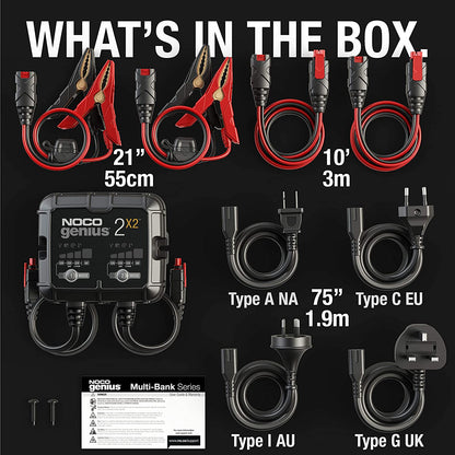 4 Amp 2-Bank (6v -12v) Vehicle Tractor ATV / UTV Battery Charger