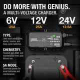 25 Amp (6v - 12v - 24v) Vehicle Tractor Construction Aviation ATV / UTV Battery Charger