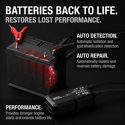 25 Amp (6v - 12v - 24v) Vehicle Tractor Construction Aviation ATV / UTV Battery Charger