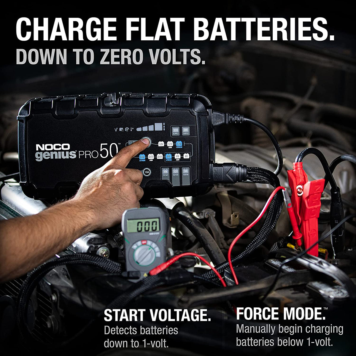 50 Amp (6v - 12v - 24v) Vehicle Tractor Construction Aviation ATV / UTV Battery Charger