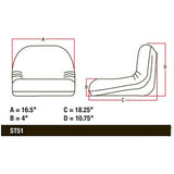 Mid Back Riding Mower Tractor Seat for John Deere
