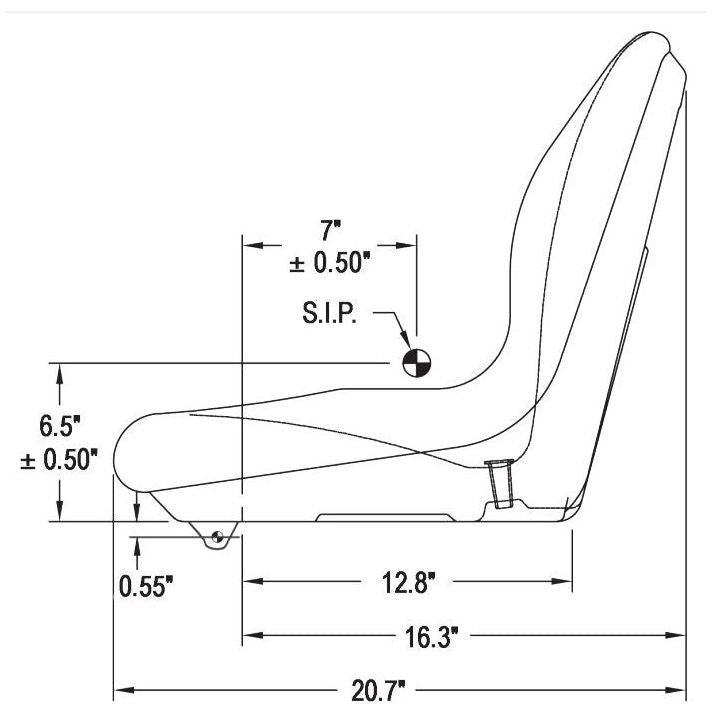 Compact Lawn Tractor Mower Gator Seat w/ Molded Hinge for John Deere