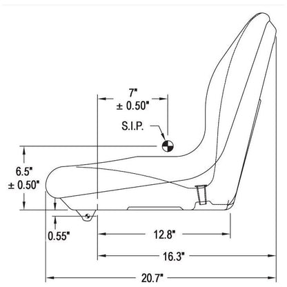 Compact Lawn Tractor Mower Gator Seat w/ Molded Hinge for John Deere
